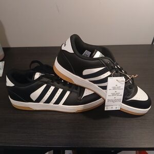 Brand New Adidas Kids Breakstar Black and White Sneakers with Gum Sole